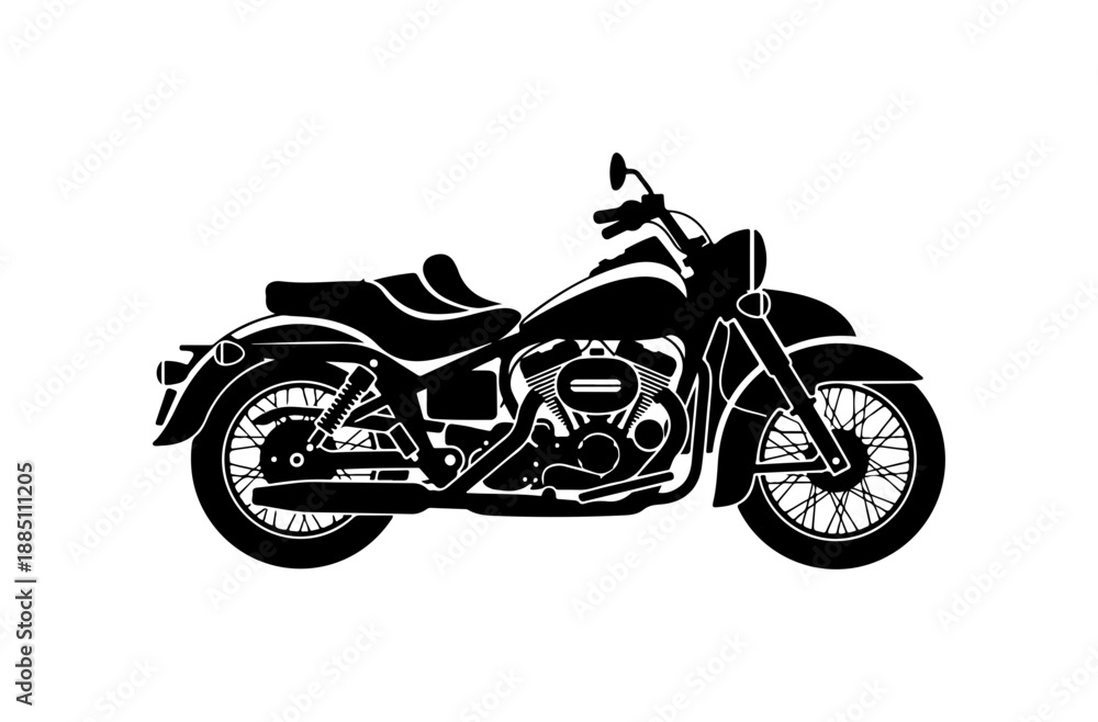 Fototapeta premium Classic Motorcycle Silhouette Illustration