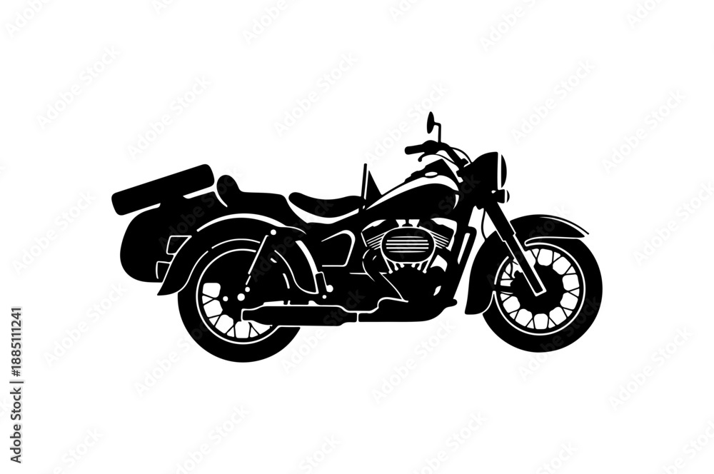 Obraz premium Classic Motorcycle Illustration in Black and White
