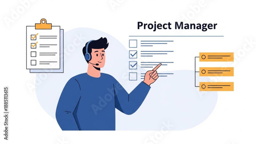 Project Manager Overseeing Tasks and Planning.