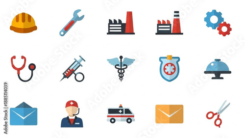 Collection of Industry and Service Icons.