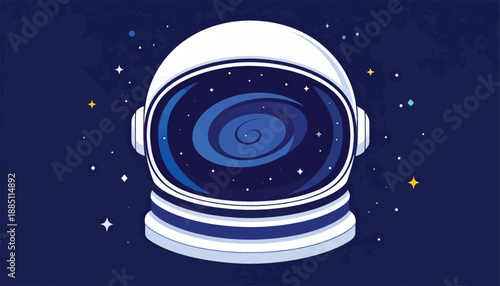 Astronaut Helmet Space Suit Illustration Design.