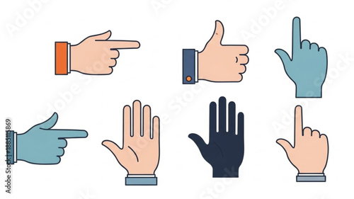 Collection of Hand Gestures Icons and Symbols.