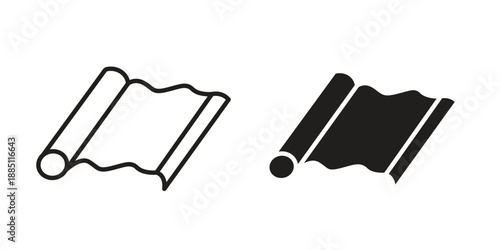 Aluminum foil icon suitable design silhouette and line art style on white background