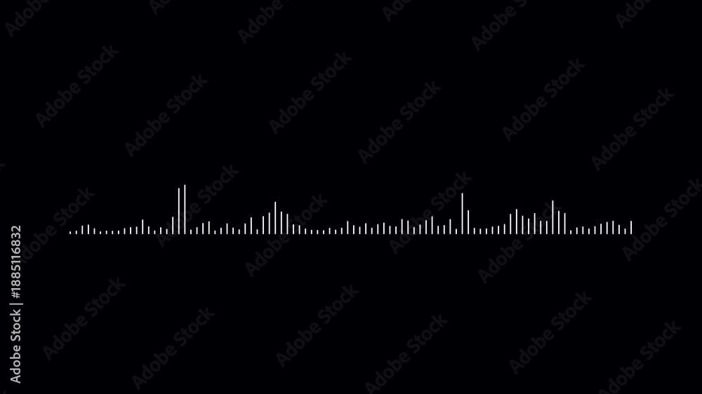 Audio waveform spectrum animation on black background. Audio ...