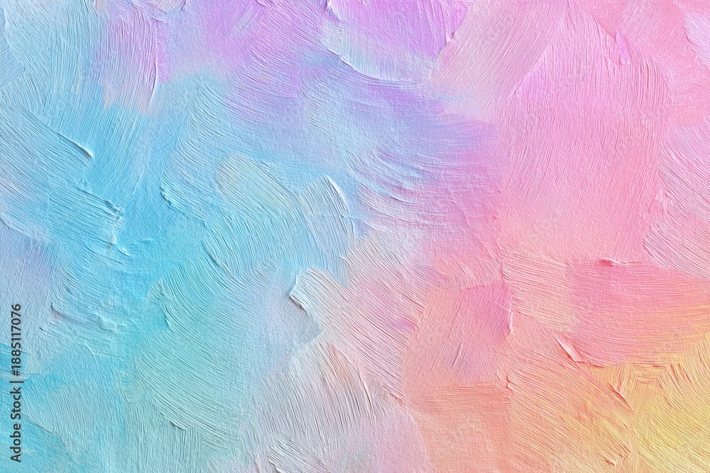 Fototapeta premium Soft pastel brush strokes create a tranquil and calming background with a blend of blue, pink, and lavender tones for a serene atmosphere