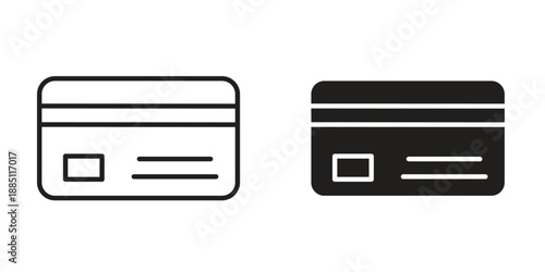 ATM card icon suitable design silhouette and line art style on white background