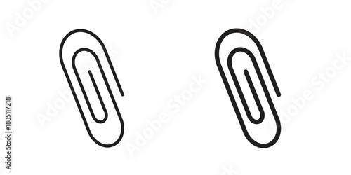 Attachment clip icon suitable design silhouette and line art style on white background