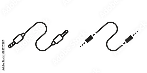 Audio Cable icon suitable design silhouette and line art style on white background