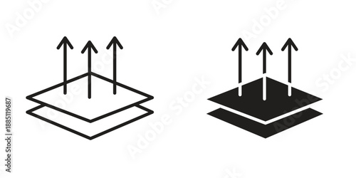 Breathable icon suitable design silhouette and line art style on white background