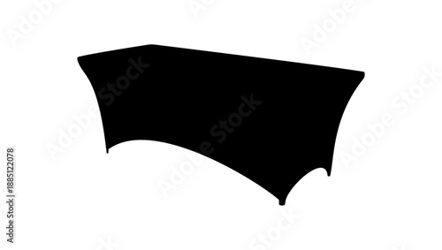 Fitted and Tight Cloth for Rectangle Table, black isolated silhouette