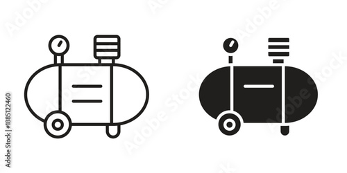 Compressor icon suitable design silhouette and line art style on white background