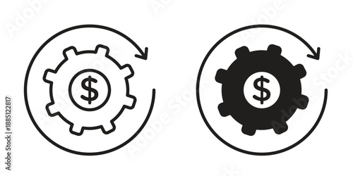 Costs optimization icon suitable design silhouette and line art style on white background