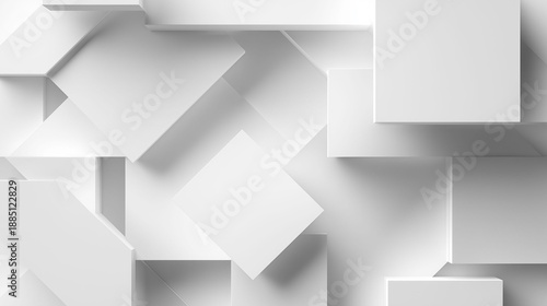 Abstract white overlapping rectangular planes background