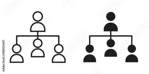 Department head icon suitable design silhouette and line art style on white background