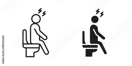 Diarrhea icon suitable design silhouette and line art style on white background
