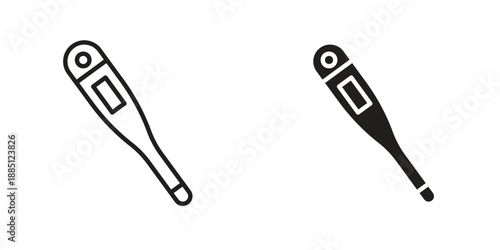 Digital thermometer icon suitable design silhouette and line art style on white background