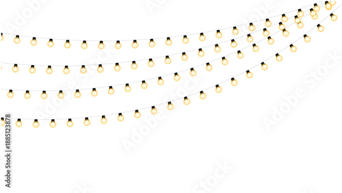 Decorative string lights PNG. 