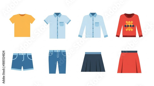 Collection of casual clothing items for everyday wear.