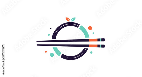 Abstract chopsticks and circle design