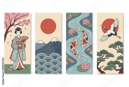 Japanese Art: A collection of exquisite Japanese art pieces, each telling a unique story of beauty, culture, and tranquility, showcasing the timeless elegance of the East.