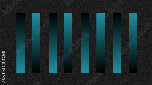 Vertical teal gradient stripes, dark grainy textured background, repetitive pattern, contemporary design