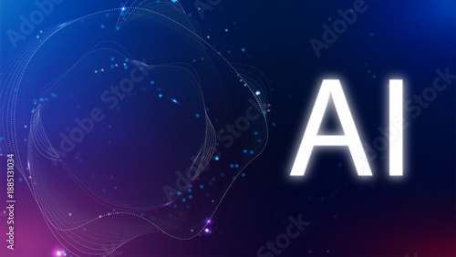 digital artificial intelligence concept with glowing light