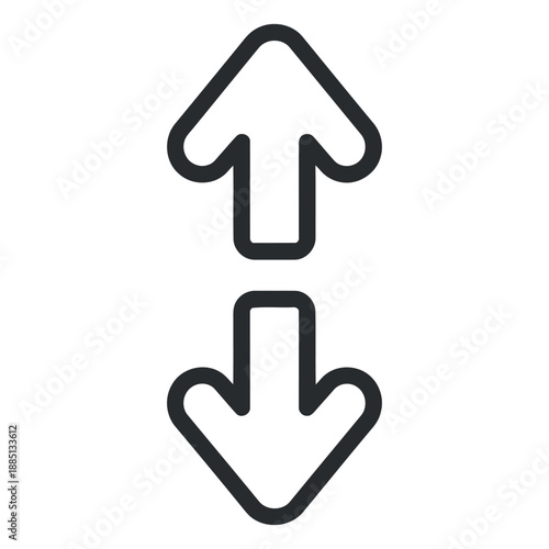 Sorting arrow icon ascending descending order flat design vector illustration