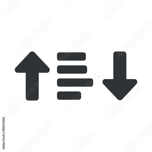 Black sort arrow down direction icon flat design vector illustration scalable graphic