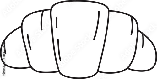 handdrawn french croissant pastry for bakery shop and morning cafe breakfast.