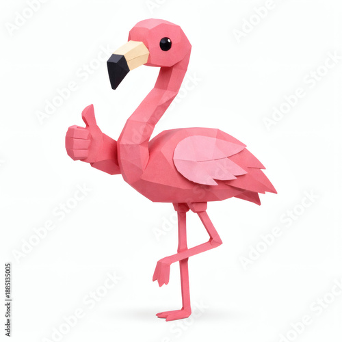 Origami Flamingo thumbs up:...