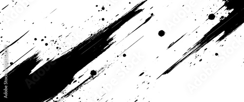 Vector abstract modern background featuring black bold diagonal brush strokes