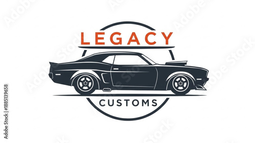 Classic Muscle Car Emblem Vintage Automotive Design.