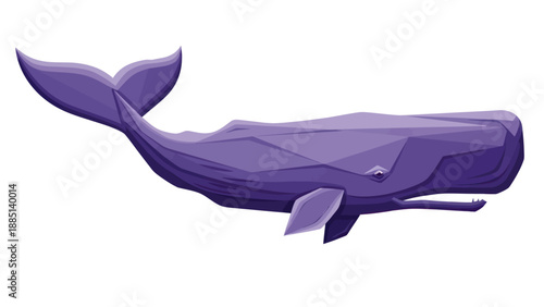 Stylized Purple Sperm Whale Illustration