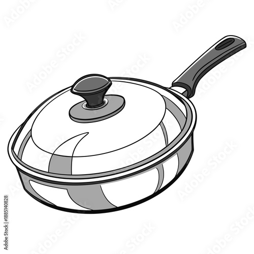 Professional cooking pan, ready for use, isolated product photography on a clean white background.