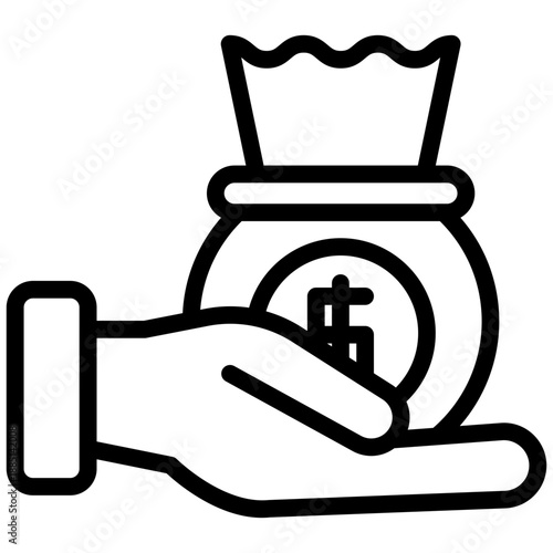 Money in Hand Icon