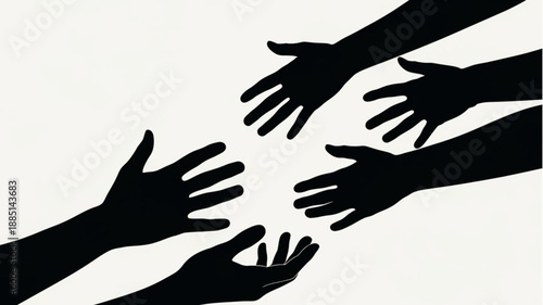 Silhouettes of hands reaching out to each other.