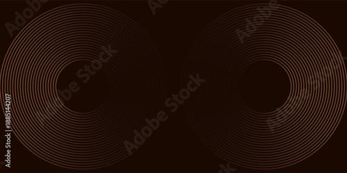 3D brown lines techno abstract background overlap layer on dark space with circles shapes effect decoration.