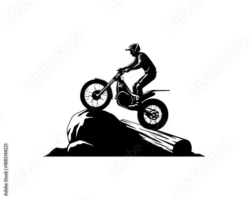 Dirt Biker Performing a Stunt on a Hill