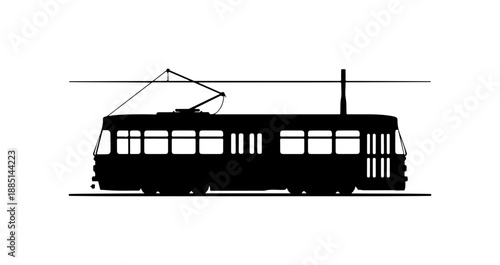 Silhouette of a Classic Tram