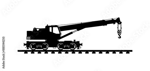 Industrial Crane on Railroad Tracks