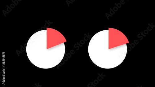 19 percent and 20 percent data representation from a pie chart 4k alpha channel