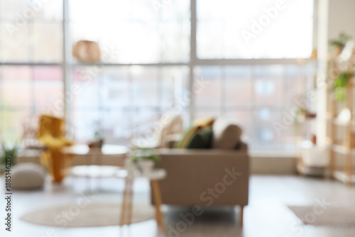 Blurred view of stylish liv...