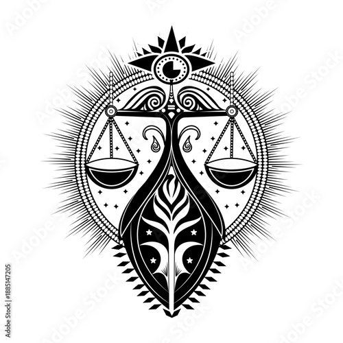 A glyph style illustration of eternal balance symbol
