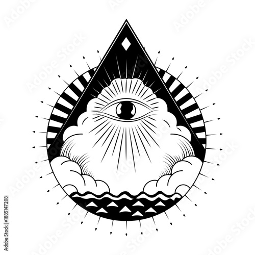 A solid style illustration of divine eye symbol
