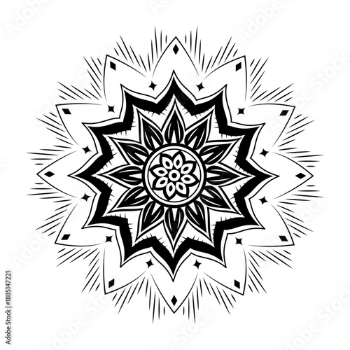 A filled style illustration of cosmic spark symbol
