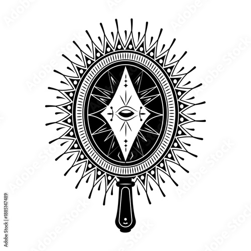 A filled style illustration of alchemy wheel symbol

