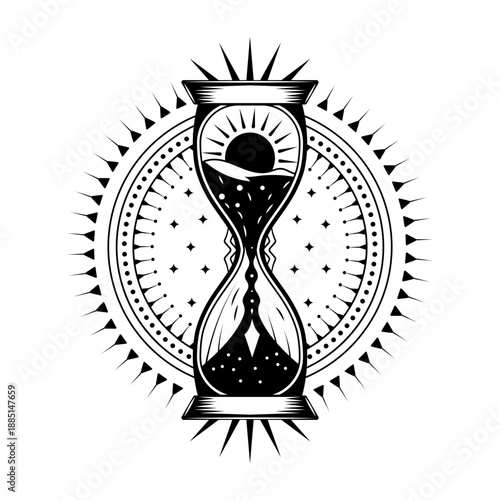 A filled style illustration of alchemy wheel symbol
