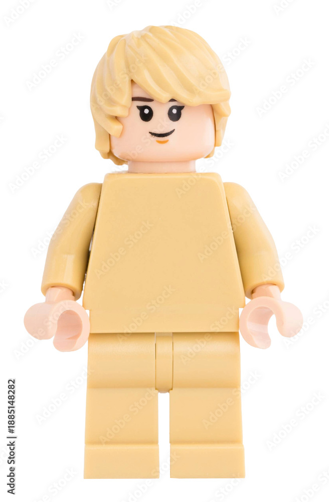 Fototapeta premium Dortmund - Deutschland 21. Januar 2026 Lego Minifigure ganz in beige