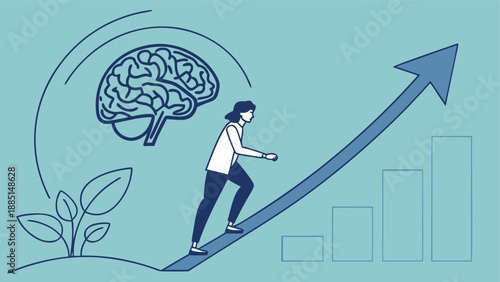 Modern robotics and artificial intelligence business background with glowing gear icons and futuristic data growth concept