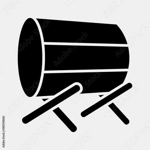 Icon drum. Ramadan kareem elements. Icon in glyph style.